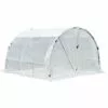 Outsunny Serre De Jardin Tunnel Surface Sol 9 M² 3L X 3l X 2H M Châssis Tubulaire Renforcé 25 Mm Double Porte Avec Poignées Blanc - Blanc