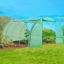 IDMARKET Serre Tunnel De Jardin 4 Saisons 12 M² Verte Gamme Maraîchère ZEBRA 4x3M - Vert