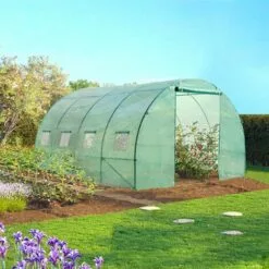 IDMARKET Serre Tunnel De Jardin 4 Saisons 12 M² Verte Gamme Maraîchère ZEBRA 4x3M - Vert -Serre de jardin Boutique 28025592 5
