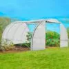 IDMARKET Serre Tunnel De Jardin 4 Saisons 12m² Blanche Gamme Maraîchère ZEBRA 4x3M - Blanc
