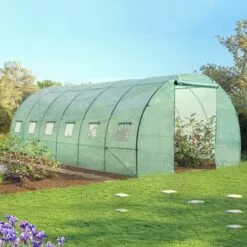IDMARKET Serre Tunnel De Jardin 18m² Verte Gamme Maraîchère CRIMÉE 6x3M - Vert