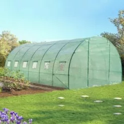 IDMARKET Serre Tunnel De Jardin 18m² Verte Gamme Maraîchère CRIMÉE 6x3M - Vert -Serre de jardin Boutique 281458 3