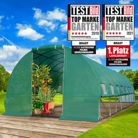 Serre De Jardin Tunnel 24m² (3x8) Extrêmement Stable Parois Enroulables Croissance Optimale Des Plants, Aération Optimale, Montage Rapide - Serre De Jardin 24 M² De BRAST 1 Serre De Jardin Tunnel 24m² (3x8) Extrêmement Stable Parois Enroulables Croissance Optimale Des Plants, Aération Optimale, Montage Rapide - Serre De Jardin 24 M² De BRAST