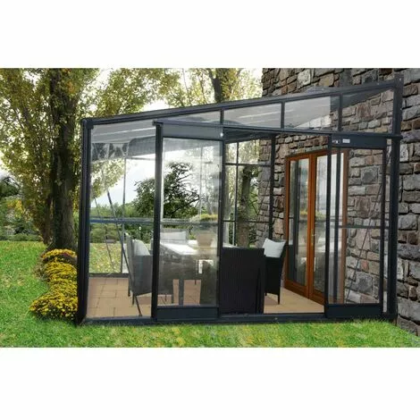 LA MAISON DU JARDIN Serre En Verre Trempé 4 Mm Adossée Modèle 126 + Base - 7,2 M² -alu Peint Vert 1 LA MAISON DU JARDIN Serre En Verre Trempé 4 Mm Adossée Modèle 126 + Base - 7,2 M² -alu Peint Vert