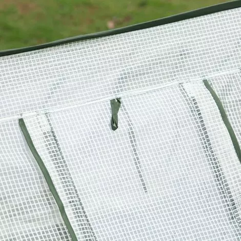 Outsunny Mini Serre Pop-up De Jardin - Serre à Tomates - 4 Fenêtres + 4 Portes Zippées Enroulable - Dim. 2,4L X 1,2l X 0,75H M - Sac Transport Inclus - PE Blanc Vert - Blanc 5 Outsunny Mini Serre Pop-up De Jardin - Serre à Tomates - 4 Fenêtres + 4 Portes Zippées Enroulable - Dim. 2,4L X 1,2l X 0,75H M - Sac Transport Inclus - PE Blanc Vert - Blanc – Image 5