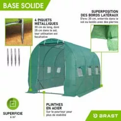 Serre De Jardin Tunnel 6m² Extrêment Stable, Croissance Optimale Des Plants, Aération Optimale, Montage Rapide - Serre Tunnel 6 M² De BRAST -Serre de jardin Boutique 28740454 5