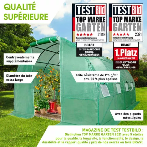 Serre De Jardin Tunnel 12m2 (3x4), Extrêment Stable, Croissance Optimale Des Plants, Aération Optimale, Montage Rapide - Serre De Jardin 12 M² De BRAST 2 Serre De Jardin Tunnel 12m2 (3x4), Extrêment Stable, Croissance Optimale Des Plants, Aération Optimale, Montage Rapide - Serre De Jardin 12 M² De BRAST – Image 2