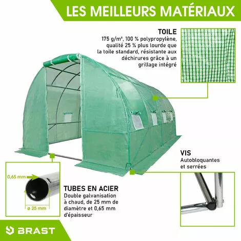 Serre De Jardin Tunnel 12m2 (3x4), Extrêment Stable, Croissance Optimale Des Plants, Aération Optimale, Montage Rapide - Serre De Jardin 12 M² De BRAST 3 Serre De Jardin Tunnel 12m2 (3x4), Extrêment Stable, Croissance Optimale Des Plants, Aération Optimale, Montage Rapide - Serre De Jardin 12 M² De BRAST – Image 3