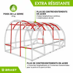 Serre De Jardin Tunnel 12m2 (3x4), Extrêment Stable, Croissance Optimale Des Plants, Aération Optimale, Montage Rapide - Serre De Jardin 12 M² De BRAST 8 Serre De Jardin Tunnel 12m2 (3x4), Extrêment Stable, Croissance Optimale Des Plants, Aération Optimale, Montage Rapide - Serre De Jardin 12 M² De BRAST -Serre de jardin Boutique 28740457 4