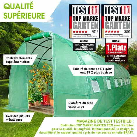 Serre De Jardin Tunnel 24m² (3x8), Extrêment Stable, Croissance Optimale Des Plants, Aération Optimale, Montage Rapide - Serre De Jardin 24 M² De BRAST 2 Serre De Jardin Tunnel 24m² (3x8), Extrêment Stable, Croissance Optimale Des Plants, Aération Optimale, Montage Rapide - Serre De Jardin 24 M² De BRAST – Image 2