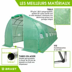 Serre De Jardin Tunnel 24m² (3x8), Extrêment Stable, Croissance Optimale Des Plants, Aération Optimale, Montage Rapide - Serre De Jardin 24 M² De BRAST 7 Serre De Jardin Tunnel 24m² (3x8), Extrêment Stable, Croissance Optimale Des Plants, Aération Optimale, Montage Rapide - Serre De Jardin 24 M² De BRAST -Serre de jardin Boutique 28740460 3