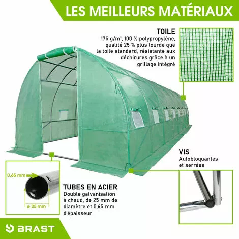 Serre De Jardin Tunnel 24m² (3x8), Extrêment Stable, Croissance Optimale Des Plants, Aération Optimale, Montage Rapide - Serre De Jardin 24 M² De BRAST 3 Serre De Jardin Tunnel 24m² (3x8), Extrêment Stable, Croissance Optimale Des Plants, Aération Optimale, Montage Rapide - Serre De Jardin 24 M² De BRAST – Image 3