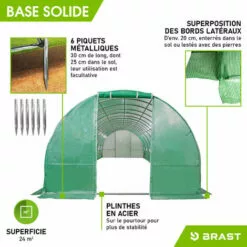 Serre De Jardin Tunnel 24m² (3x8), Extrêment Stable, Croissance Optimale Des Plants, Aération Optimale, Montage Rapide - Serre De Jardin 24 M² De BRAST 9 Serre De Jardin Tunnel 24m² (3x8), Extrêment Stable, Croissance Optimale Des Plants, Aération Optimale, Montage Rapide - Serre De Jardin 24 M² De BRAST -Serre de jardin Boutique 28740460 5