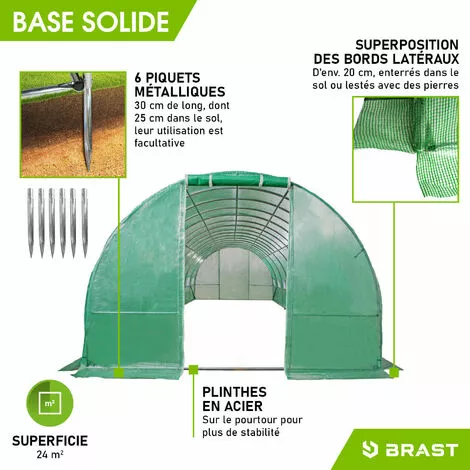 Serre De Jardin Tunnel 24m² (3x8), Extrêment Stable, Croissance Optimale Des Plants, Aération Optimale, Montage Rapide - Serre De Jardin 24 M² De BRAST 5 Serre De Jardin Tunnel 24m² (3x8), Extrêment Stable, Croissance Optimale Des Plants, Aération Optimale, Montage Rapide - Serre De Jardin 24 M² De BRAST – Image 5