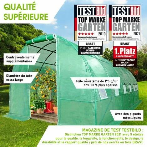 Serre De Jardin Tunnel 18m² (3x6), Extrêment Stable, Croissance Optimale Des Plants, Aération Optimale, Montage Rapide - Serre De Jardin 18 M² De BRAST 2 Serre De Jardin Tunnel 18m² (3x6), Extrêment Stable, Croissance Optimale Des Plants, Aération Optimale, Montage Rapide - Serre De Jardin 18 M² De BRAST – Image 2