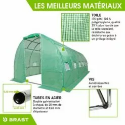 Serre De Jardin Tunnel 18m² (3x6), Extrêment Stable, Croissance Optimale Des Plants, Aération Optimale, Montage Rapide - Serre De Jardin 18 M² De BRAST 7 Serre De Jardin Tunnel 18m² (3x6), Extrêment Stable, Croissance Optimale Des Plants, Aération Optimale, Montage Rapide - Serre De Jardin 18 M² De BRAST -Serre de jardin Boutique 28740463 3