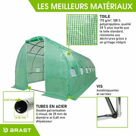 Serre De Jardin Tunnel 18m² (3x6), Extrêment Stable, Croissance Optimale Des Plants, Aération Optimale, Montage Rapide - Serre De Jardin 18 M² De BRAST 3 Serre De Jardin Tunnel 18m² (3x6), Extrêment Stable, Croissance Optimale Des Plants, Aération Optimale, Montage Rapide - Serre De Jardin 18 M² De BRAST – Image 3