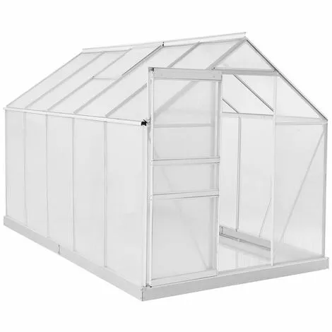ESTEXO Serre En Aluminium Serre 190x190x195 Cm Avec Fondation Maison De Plantation 1 ESTEXO Serre En Aluminium Serre 190x190x195 Cm Avec Fondation Maison De Plantation