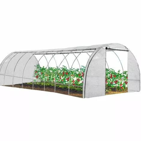 IDMARKET Serre Tunnel De Jardin 4 Saisons 24M² Blanche Gamme Maraîchère DES ANDES 8x3M - Blanc 2 IDMARKET Serre Tunnel De Jardin 4 Saisons 24M² Blanche Gamme Maraîchère DES ANDES 8x3M - Blanc – Image 2