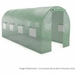 EUROSPEN Bâche Armée Pour Serre De Jardin Tunnel 9m2 Green Roof