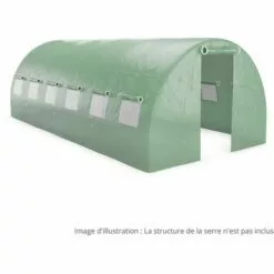 EUROSPEN Bâche Armée Pour Serre De Jardin Tunnel 18m2 Green Roof