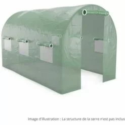 EUROSPEN Bâche Armée Pour Serre De Jardin Tunnel 7m2 Green Roof
