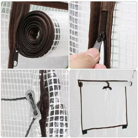 SEKEY Serre De Jardin Imperméable Et Anti-UPF 200 L X 77 L X 146/170 H Cm 3 SEKEY Serre De Jardin Imperméable Et Anti-UPF 200 L X 77 L X 146/170 H Cm – Image 3