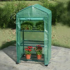 Relaxdays Serre De Jardin Avec Housse Roulette 3 Niveaux 130 X 70 X 48 Cm -Serre de jardin Boutique 31789003 3