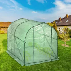 Relaxdays Serre De Jardin 200x200x300 Cm Tunnel De Jardin Bâche Housse Porte Fenêtre Jardin Tente Plante Tomate, Vert -Serre de jardin Boutique 33496338 3