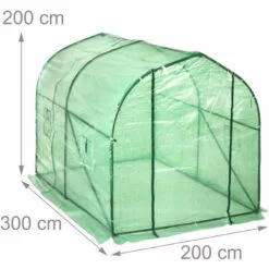 Relaxdays Serre De Jardin 200x200x300 Cm Tunnel De Jardin Bâche Housse Porte Fenêtre Jardin Tente Plante Tomate, Vert -Serre de jardin Boutique 33496338 5