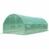 GOPLUS Serre De Jardin Tunnel 18 M2 Armature En Acier Robuste Et Tissu En PE Transparent Imperméable Avec 8 Fenêtres Porte à Glissière Pour Toutes Saisons(600 X 300 X 200 CM, Vert)