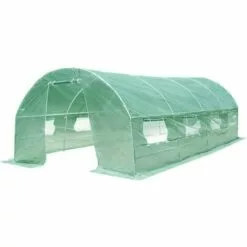 GOPLUS Serre De Jardin Tunnel 18 M2 Armature En Acier Robuste Et Tissu En PE Transparent Imperméable Avec 8 Fenêtres Porte à Glissière Pour Toutes Saisons(600 X 300 X 200 CM, Vert) 8 GOPLUS Serre De Jardin Tunnel 18 M2 Armature En Acier Robuste Et Tissu En PE Transparent Imperméable Avec 8 Fenêtres Porte à Glissière Pour Toutes Saisons(600 X 300 X 200 CM, Vert) -Serre de jardin Boutique 34761081 4