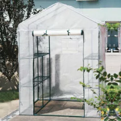 TIGA 186x120x190cm Serre De Jardin Portable Avec Couvercle D'étagère PVC Matériel Plantes Maison De Fleurs Tente Extérieure Maison étanche Résistant Au Froid -Serre de jardin Boutique 35625422 3