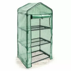 Relaxdays Serre De Jardin 60 X 46 Cm 3 étages Étagère Avec Bâche Amovible Balcon Terrasse Tente