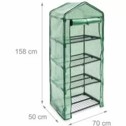 Relaxdays Serre De Jardin 60 X 46 Cm 4 étages Étagère Avec Bâche Amovible Balcon Terrasse Tente 8 Relaxdays Serre De Jardin 60 X 46 Cm 4 étages Étagère Avec Bâche Amovible Balcon Terrasse Tente -Serre de jardin Boutique 40010064 4