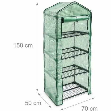 Relaxdays Serre De Jardin 60 X 46 Cm 4 étages Étagère Avec Bâche Amovible Balcon Terrasse Tente 4 Relaxdays Serre De Jardin 60 X 46 Cm 4 étages Étagère Avec Bâche Amovible Balcon Terrasse Tente – Image 4