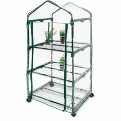 Relaxdays Serre De Jardin Avec Housse Roulette 3 Niveaux 130 X 70 X 48 Cm -Serre de jardin Boutique 40010069 4