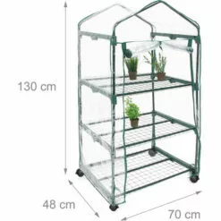Relaxdays Serre De Jardin Avec Housse Roulette 3 Niveaux 130 X 70 X 48 Cm -Serre de jardin Boutique 40010069 5