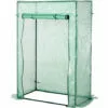Outsunny Serre De Jardin Serre à Tomates 1L X 0,5l X 1,5H M Porte Zippée Déroulante Acier Thermolaqué PE Haute Densité 140 G/m² Anti-UV - Vert