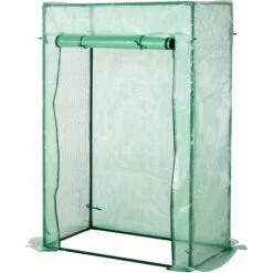 Outsunny Serre De Jardin Serre à Tomates 1L X 0,5l X 1,5H M Porte Zippée Déroulante Acier Thermolaqué PE Haute Densité 140 G/m² Anti-UV - Vert