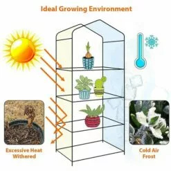 GUAZHUNIFR Housse De Rechange En PVC Transparent Pour Serre De Jardin - Pour Mini Plantes - Portable - Solide Et Robuste - Étanche - Anti-tempête - Pour Jardin 9 GUAZHUNIFR Housse De Rechange En PVC Transparent Pour Serre De Jardin - Pour Mini Plantes - Portable - Solide Et Robuste - Étanche - Anti-tempête - Pour Jardin -Serre de jardin Boutique 42064462 5