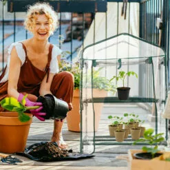 Relaxdays Serre De Balcon, Métal Et Plastique, H X L X P : 95 X 69 X 49 Cm, Taille Compacte, Verte/transparente -Serre de jardin Boutique 42666115 3