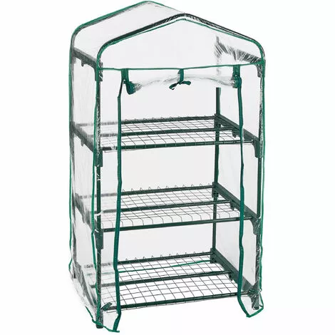 Relaxdays Serre De Balcon, Métal Et Plastique, H X L X P : 126 X 69 X 49 Cm, Taille Compacte, Verte/transparente 1 Relaxdays Serre De Balcon, Métal Et Plastique, H X L X P : 126 X 69 X 49 Cm, Taille Compacte, Verte/transparente