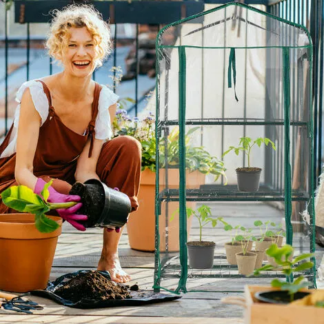 Relaxdays Serre De Balcon, Métal Et Plastique, H X L X P : 126 X 69 X 49 Cm, Taille Compacte, Verte/transparente 3 Relaxdays Serre De Balcon, Métal Et Plastique, H X L X P : 126 X 69 X 49 Cm, Taille Compacte, Verte/transparente – Image 3