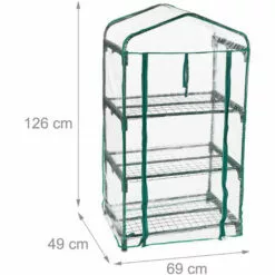 Relaxdays Serre De Balcon, Métal Et Plastique, H X L X P : 126 X 69 X 49 Cm, Taille Compacte, Verte/transparente 9 Relaxdays Serre De Balcon, Métal Et Plastique, H X L X P : 126 X 69 X 49 Cm, Taille Compacte, Verte/transparente -Serre de jardin Boutique 42666120 5