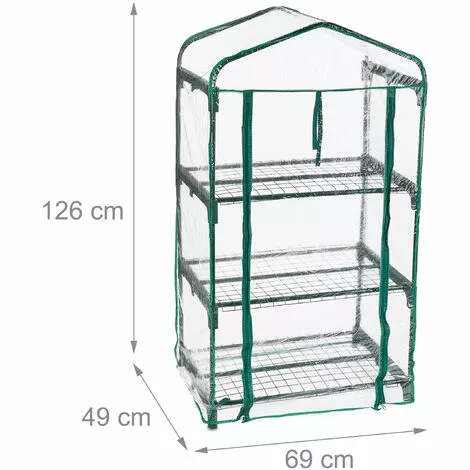 Relaxdays Serre De Balcon, Métal Et Plastique, H X L X P : 126 X 69 X 49 Cm, Taille Compacte, Verte/transparente 5 Relaxdays Serre De Balcon, Métal Et Plastique, H X L X P : 126 X 69 X 49 Cm, Taille Compacte, Verte/transparente – Image 5