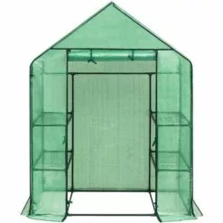 WOLTU Serre De Jardin PE.Serre Légumes Avec Porte.143x73x195cm.Vert