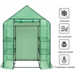 WOLTU Serre De Jardin PE.Serre Légumes Avec Porte.143x73x195cm.Vert -Serre de jardin Boutique 43633383 3