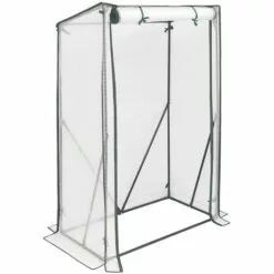 WOLTU Serre De Jardin PE.Serre Légumes Avec Porte.143x73x195cm.Blanc