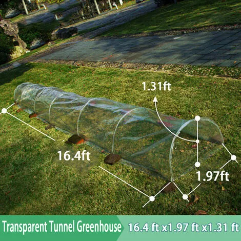 DMTOOL 5M Long Tunnel Garden Greenhouse Réglable Grow Protéger Plantes Transparent PE 4 DMTOOL 5M Long Tunnel Garden Greenhouse Réglable Grow Protéger Plantes Transparent PE – Image 4